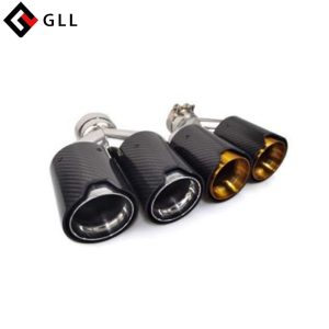 gold and silver Carbon fiber Exhaust tip-Dual outlet