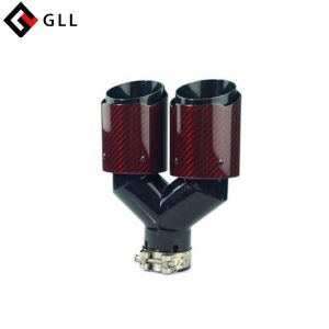 Red Carbon fiber Exhaust tip-Dual outlet